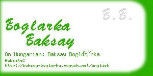 boglarka baksay business card